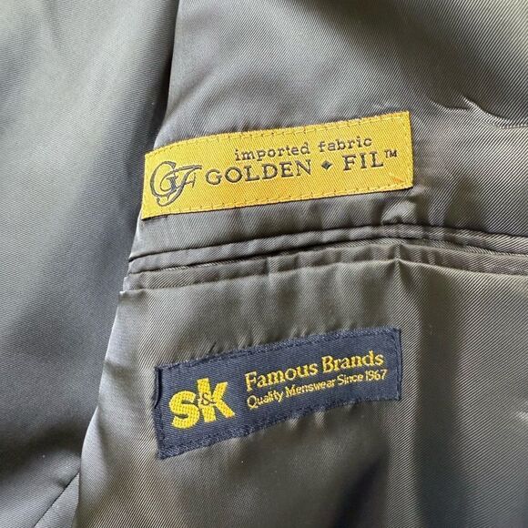 Jones New York Blazer Jacket Men Gray 100% Pure Wool Long Sleeve Single Breasted - Picture 8 of 10